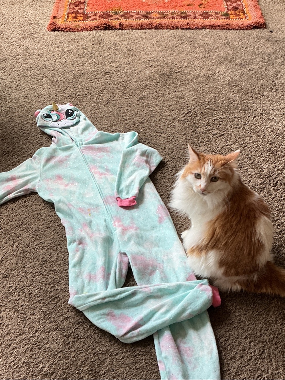 Kids Unicorn Hooded Onesie Pajamas - Mint Pink Sparkle. Cat and Jack.